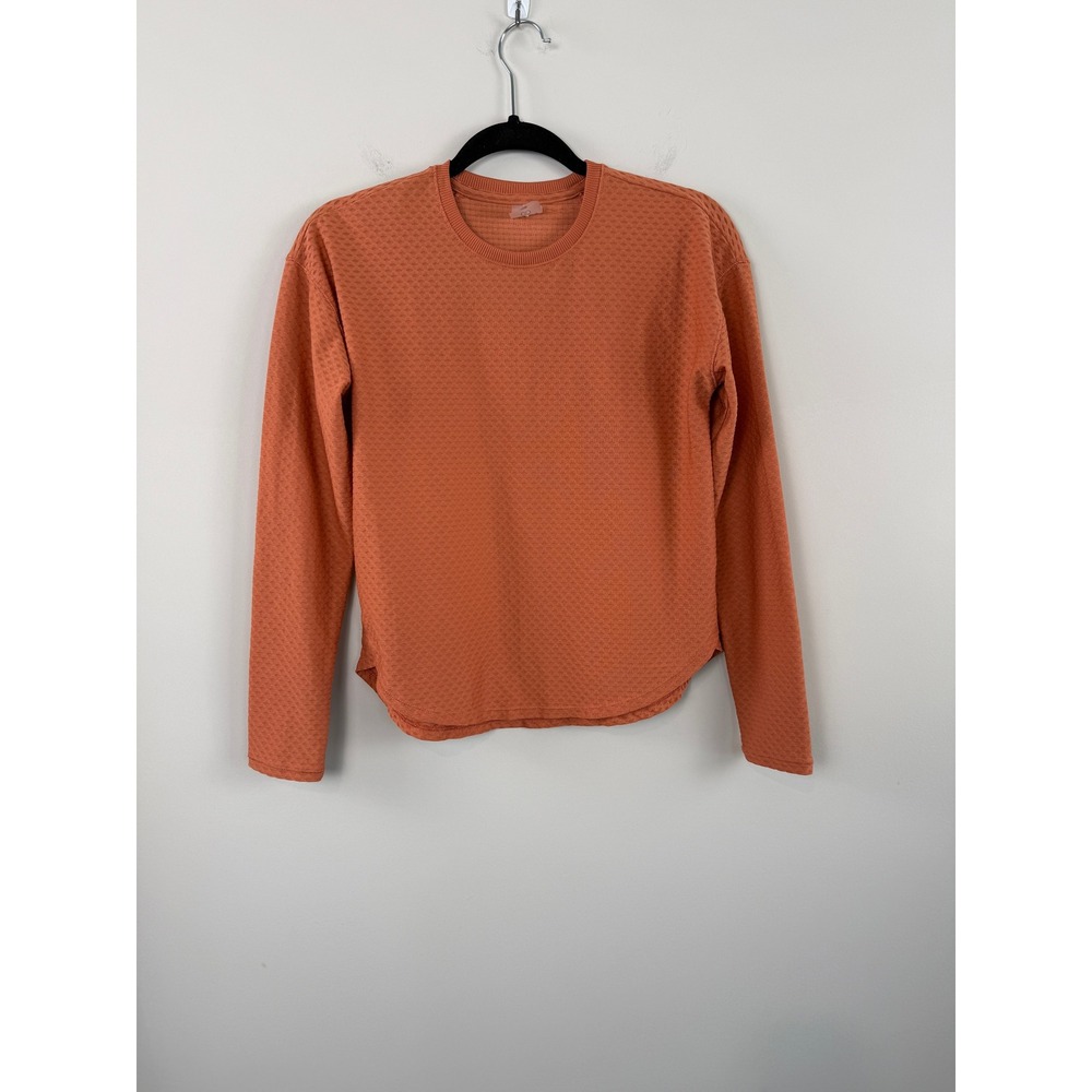 CALIA Women's Bubble Mesh XS Long Sleeve Top Peach Textured Activewear